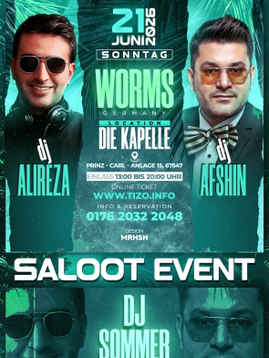 Family Summer Festival Party 21 juni 2026 in Worms with Dj Afshin, Dj Alireza and Dj Sommer at Die Kapelle Worms – Persian summer event with BBQ, outdoor area and VIP tables. germany deutschland
